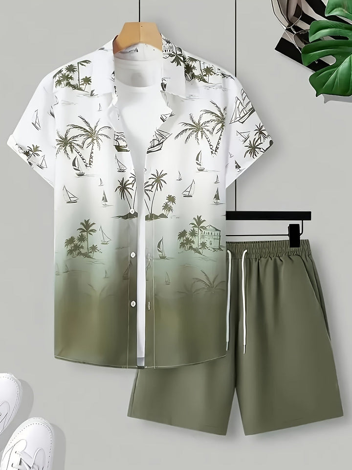 Garrett | Tryckt Skjorta och Shorts Set