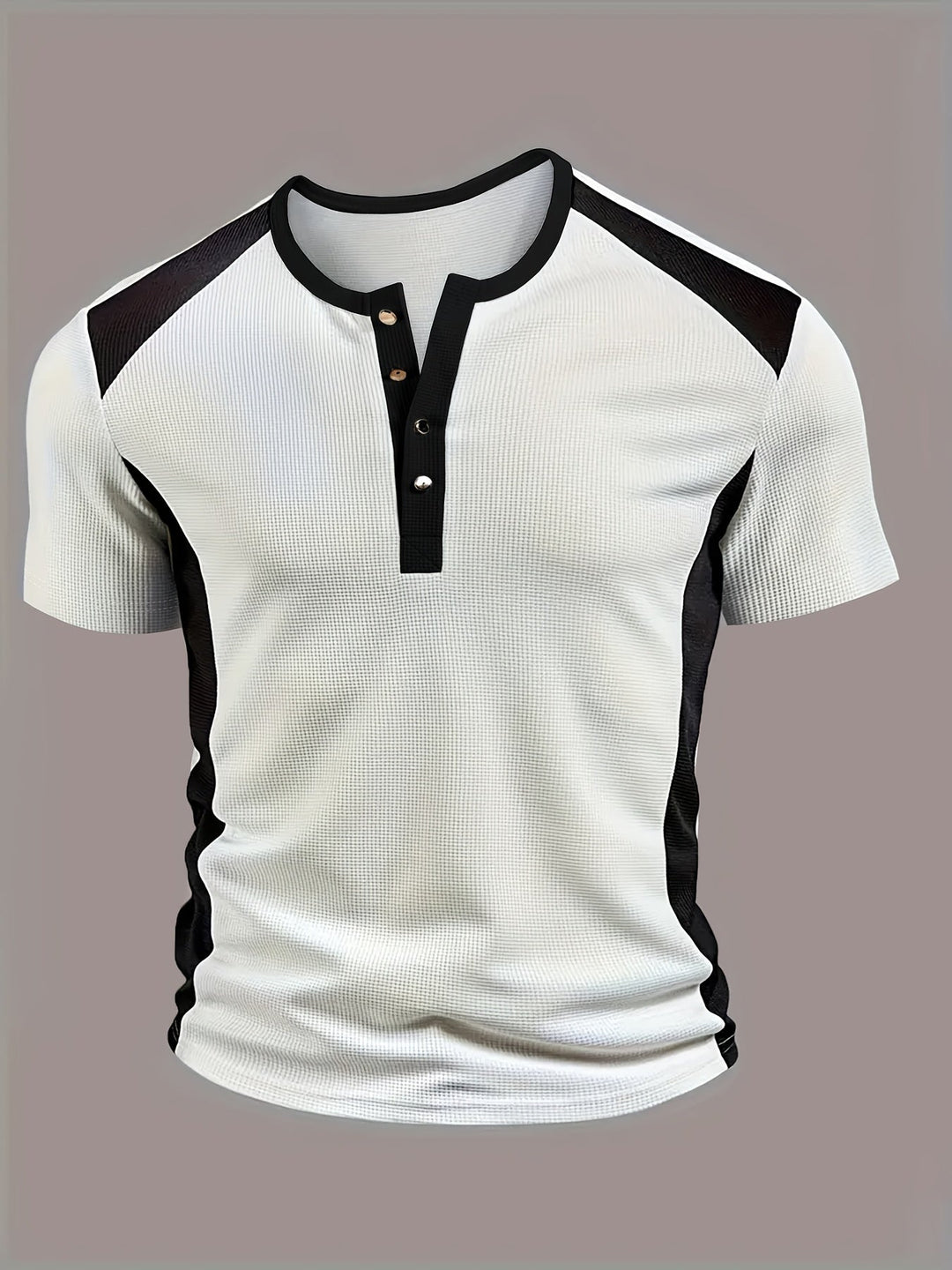 Everett | Texturerad Kontrast Henley Skjorta