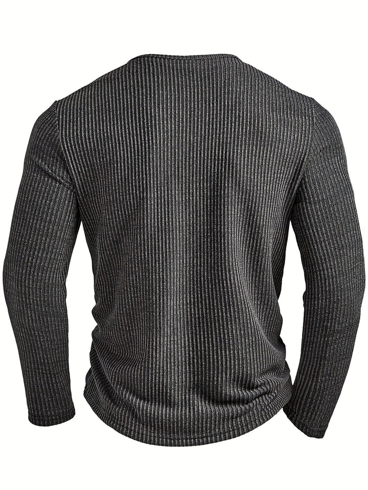 Griffin | Texturerad Ribbad Henley Skjorta