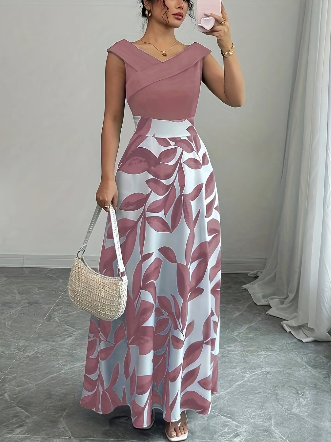 Lucille | Elegant Blommig Maxi Klänning