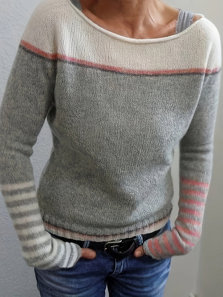 Francesca | Färgblöck Boat Neck Sweater
