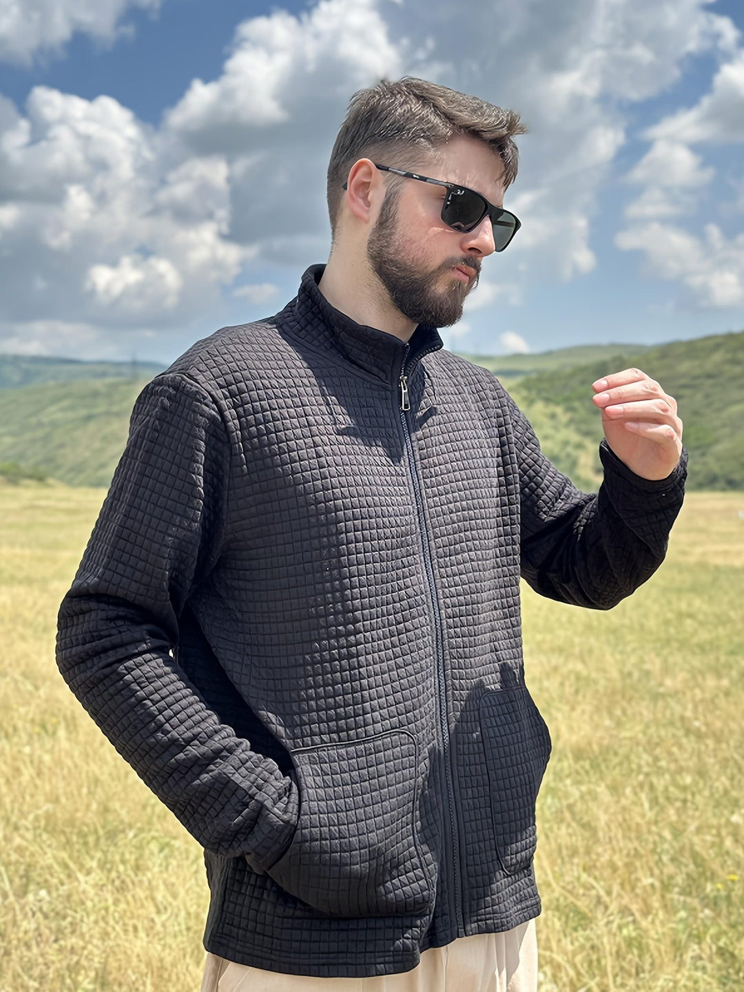 Hugo | Texturerad Zip-Up Jacka
