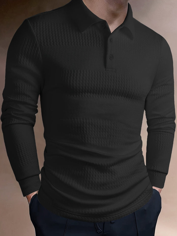Fletcher | Texturerad långärmad polo