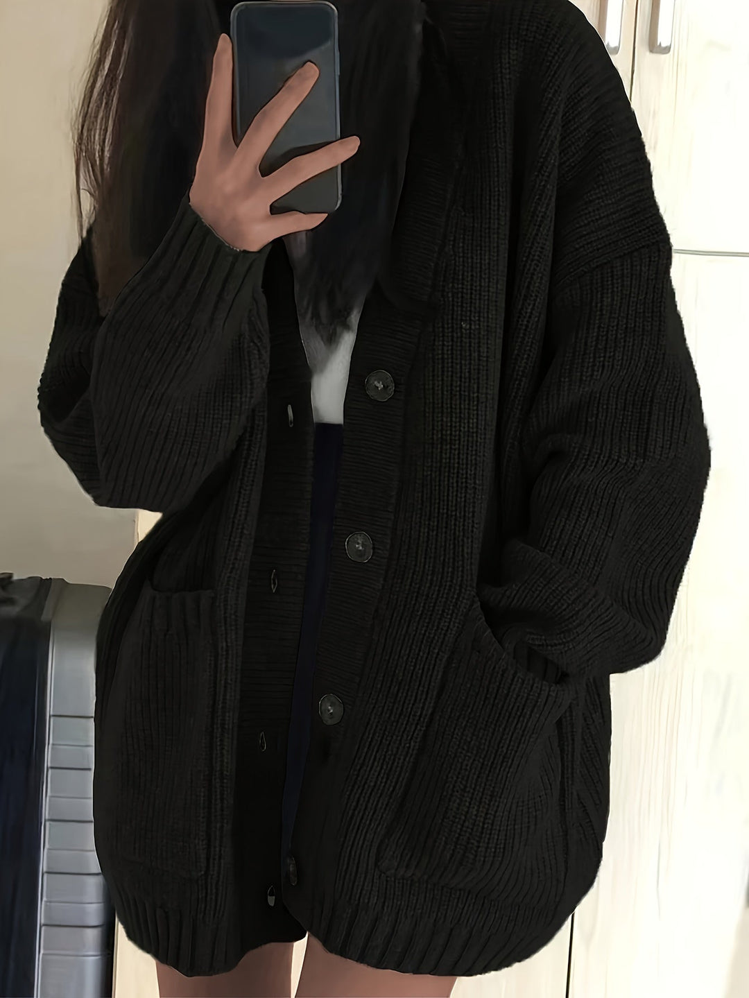 Maisie | Avslappnad Knapplång Cardigan