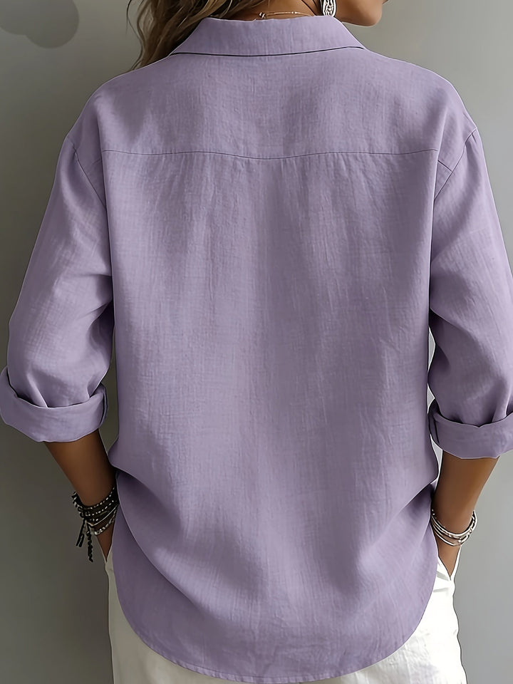 Freya | Avslappnad Blus med Krage