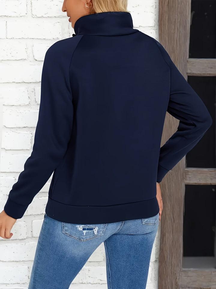 Kirsten | Sweatshirt med ståkrage och knappar