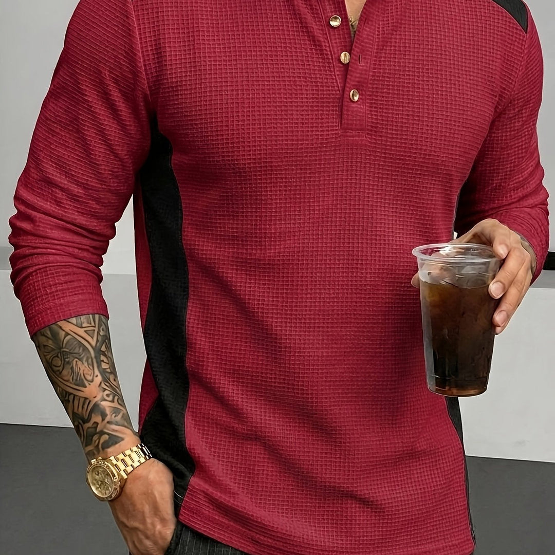Curtis | Texturerad långärmad Henley