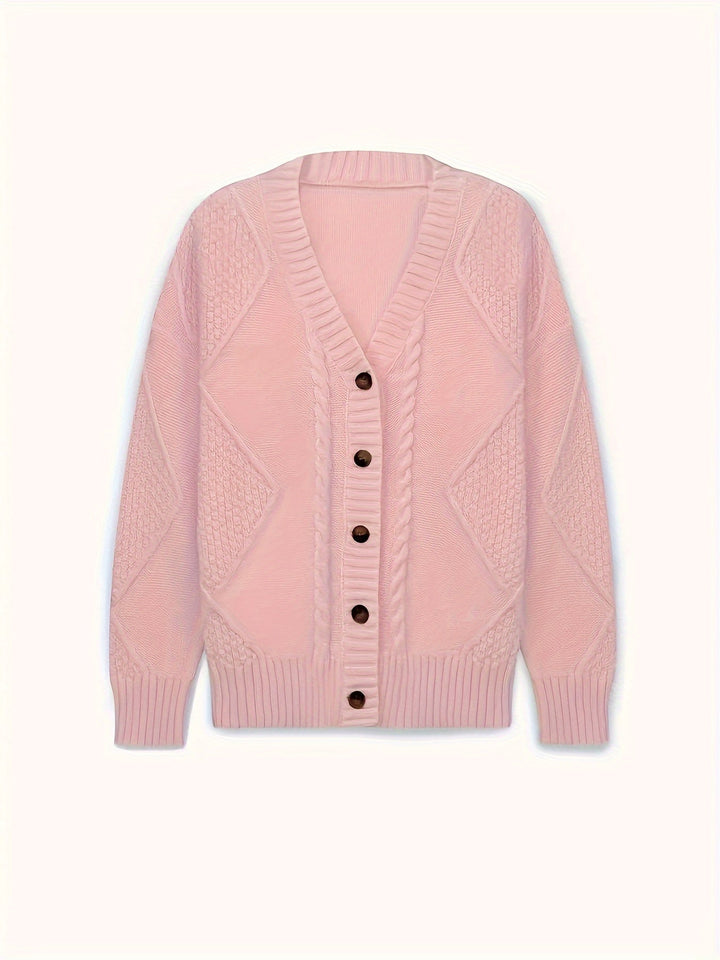Lucinda | Mysig Kabelstickad Knappcardigan