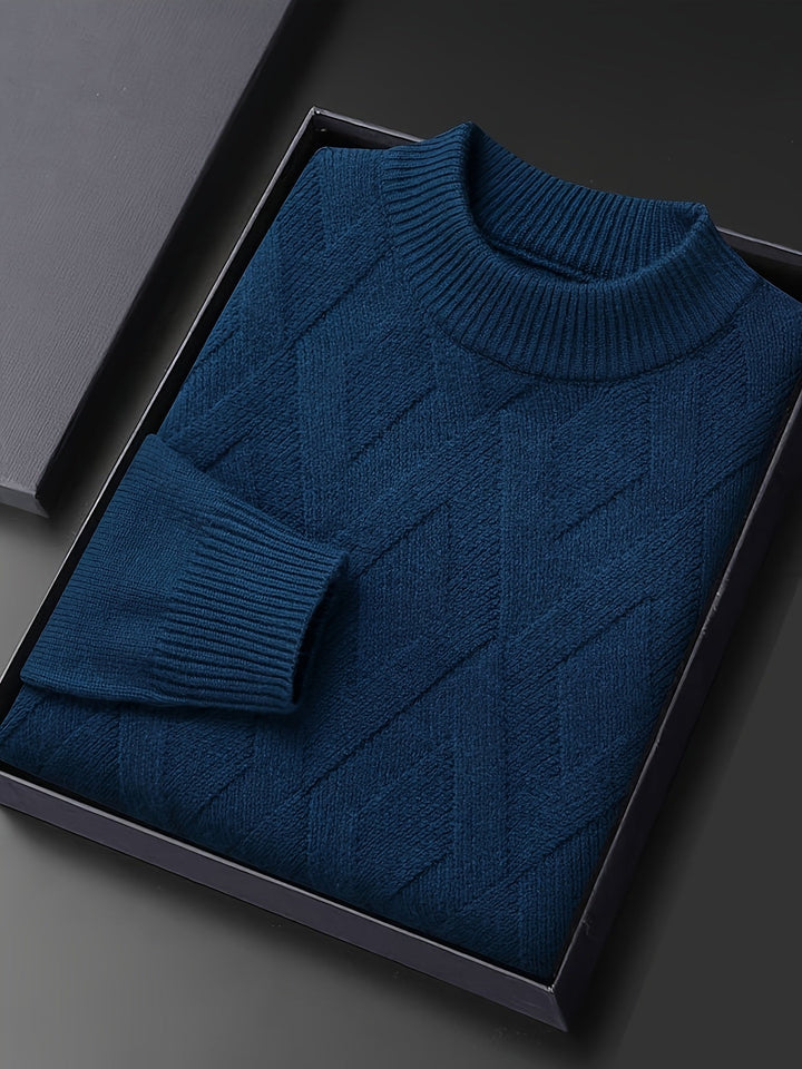 Ellis | Texturerad Mock-Neck Tröja