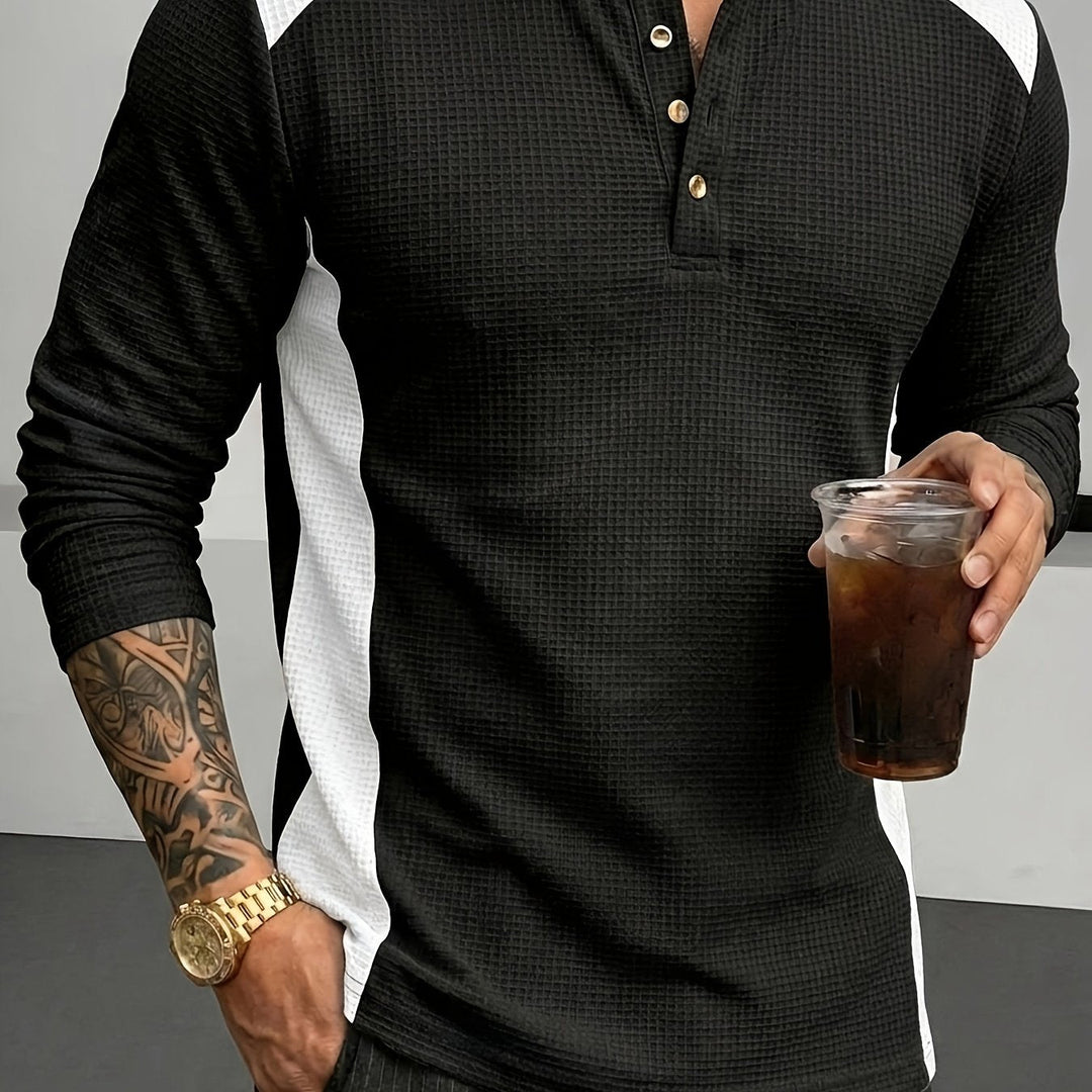 Curtis | Texturerad långärmad Henley