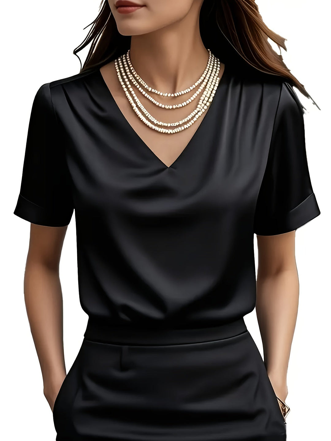 Estelle | Draperad V-ringad Blus