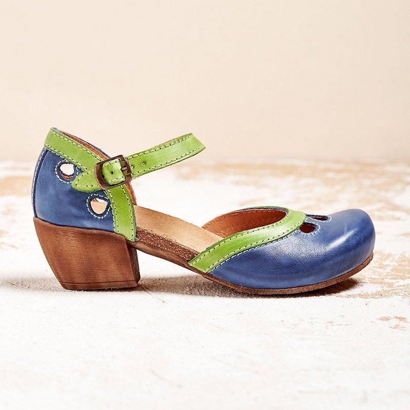 Felicity | Komfort Lågklackade T-Strap Sandaler