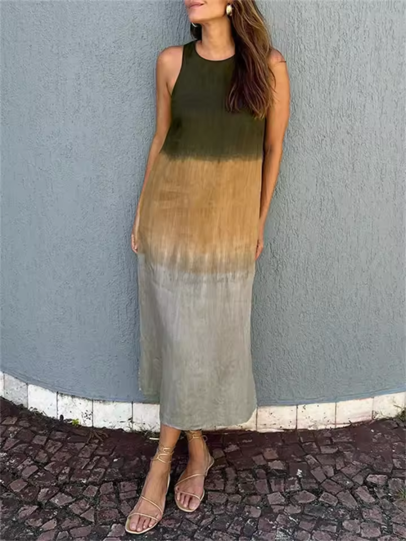 Katie | Ärmlös Rundhalsad Sommarklänning