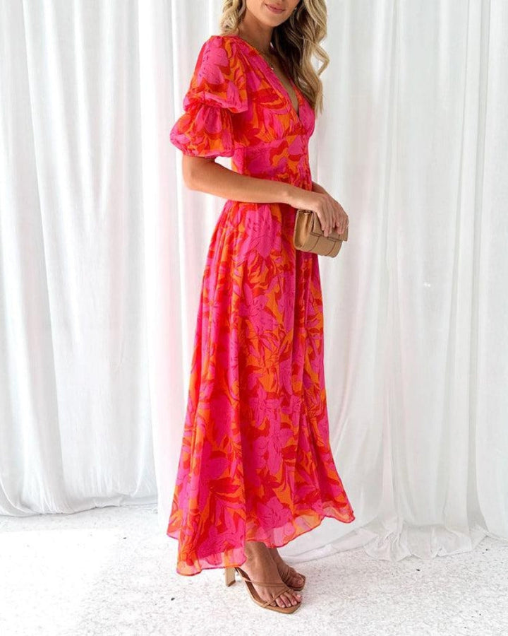 Valentina | Elegant Sommar Maxi Klänning