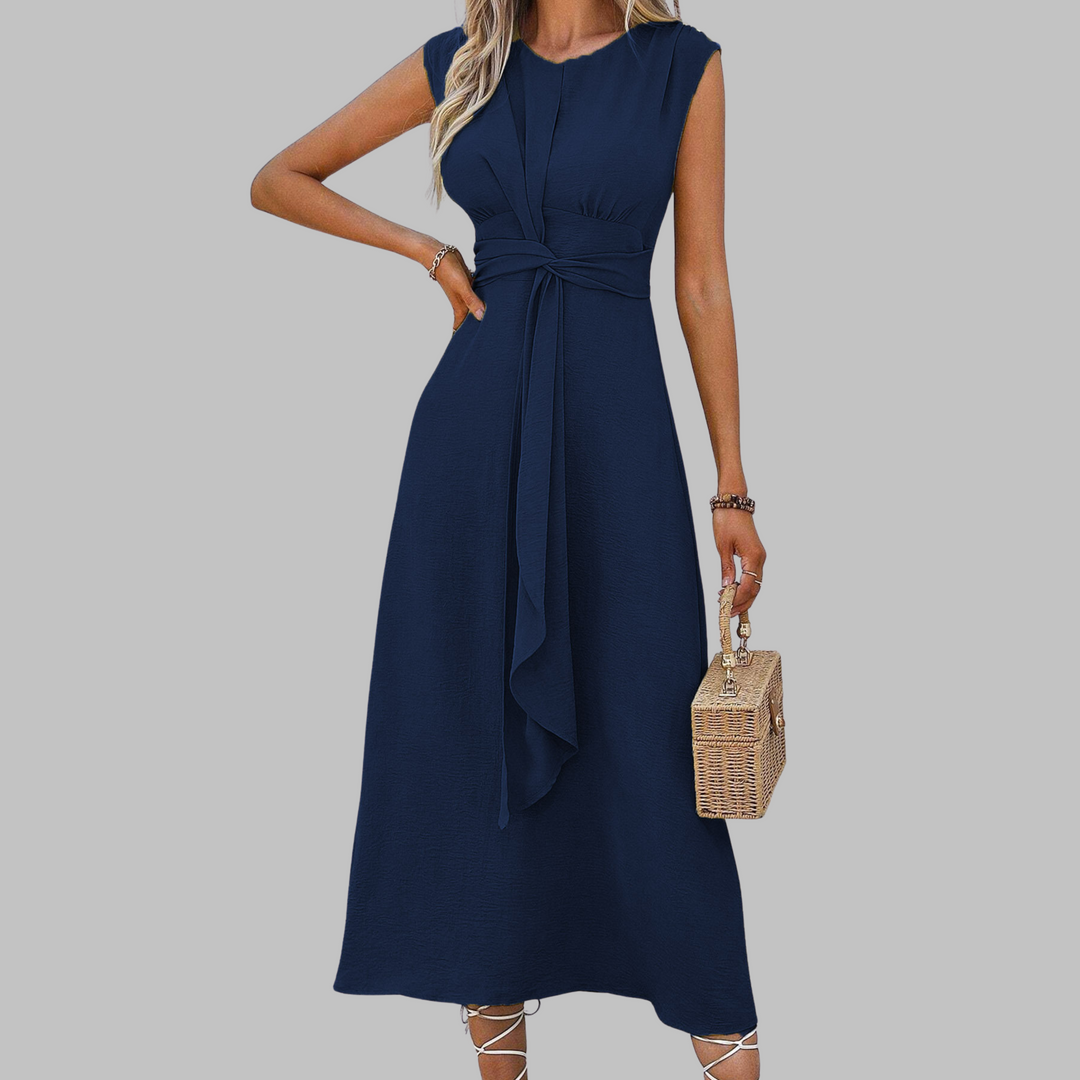 Alayna | Elegant Ärmlös Rundhalsad Maxiklänning