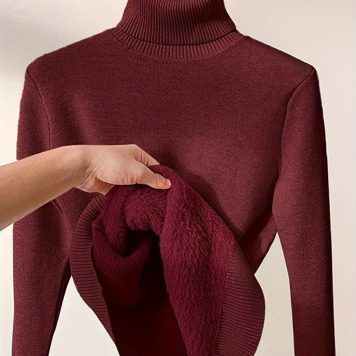 Selena | Mysig Fodrad Höghalsad Tröja