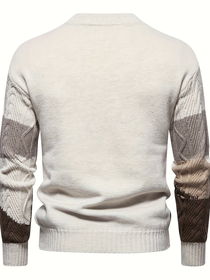 Simon | Texturerad Färgblöcktröja
