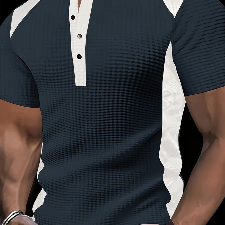 Everett | Texturerad Kontrast Henley Skjorta