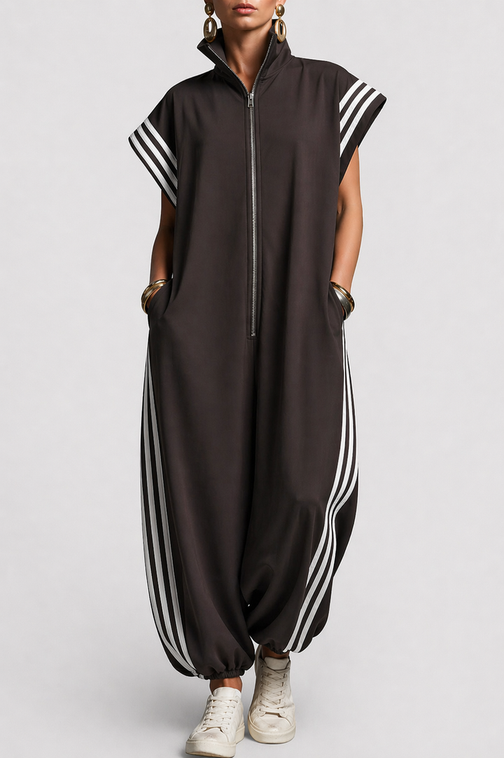 Valentina | Stilig ärmlös zip-neck jumpsuit