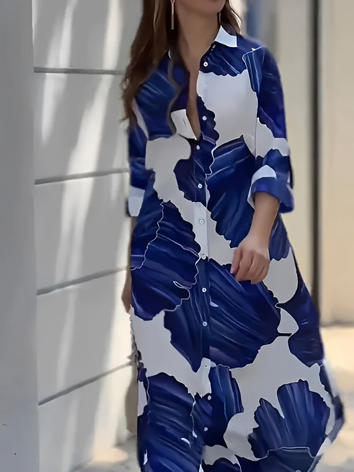 Larissa | Flödande Print Maxi Klänning