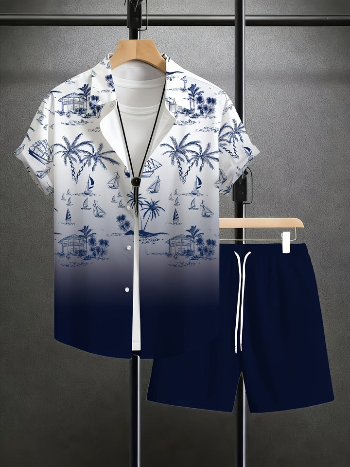 Garrett | Tryckt Skjorta och Shorts Set