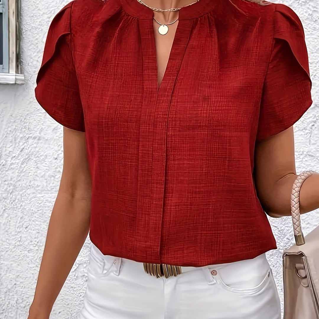 Heather | Blus med Petalärm och Notch