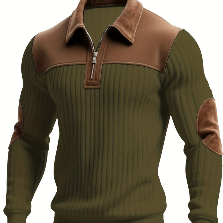 Roland | Tvåfärgad Quarter-Zip Pullover