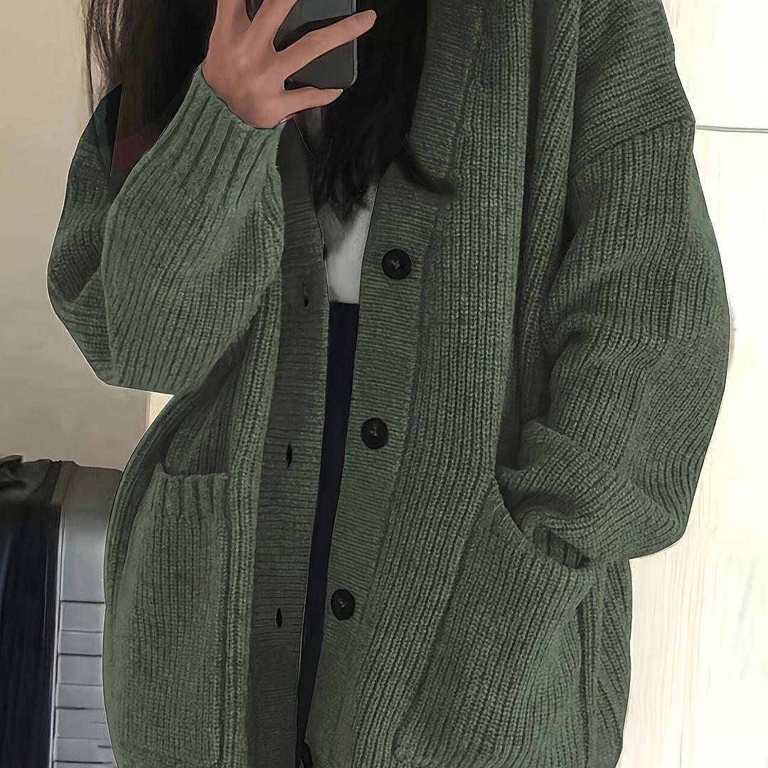 Maisie | Avslappnad Knapplång Cardigan