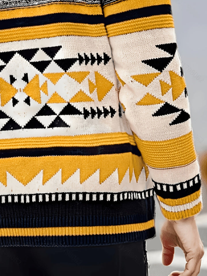 Callum | Mönstrad Zip-Up Cardigan