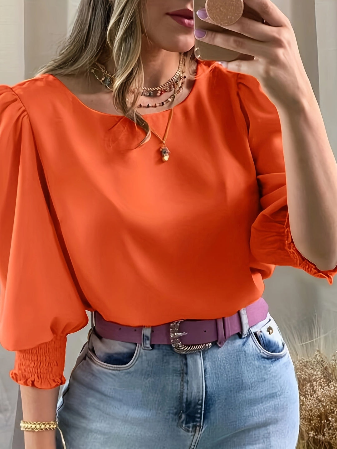 Ellen | Blus med Puffärmar