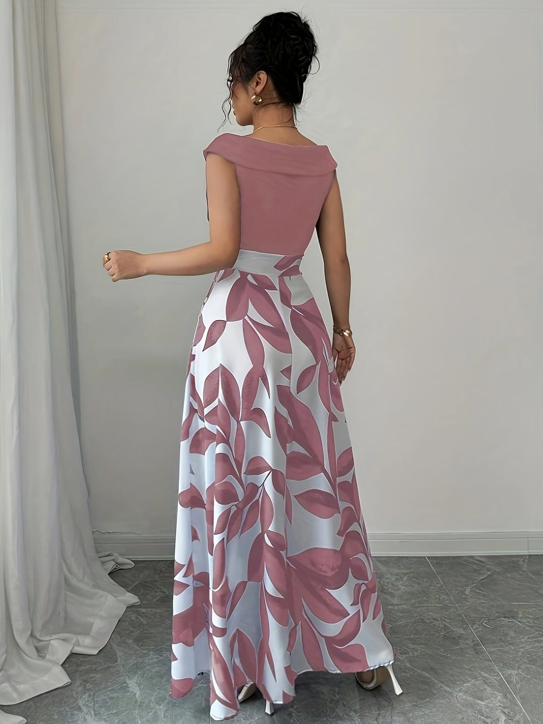 Lucille | Elegant Blommig Maxi Klänning