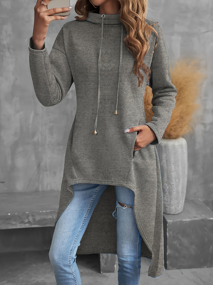 Tabitha | Hög-Låg Dragkedja Hoodie