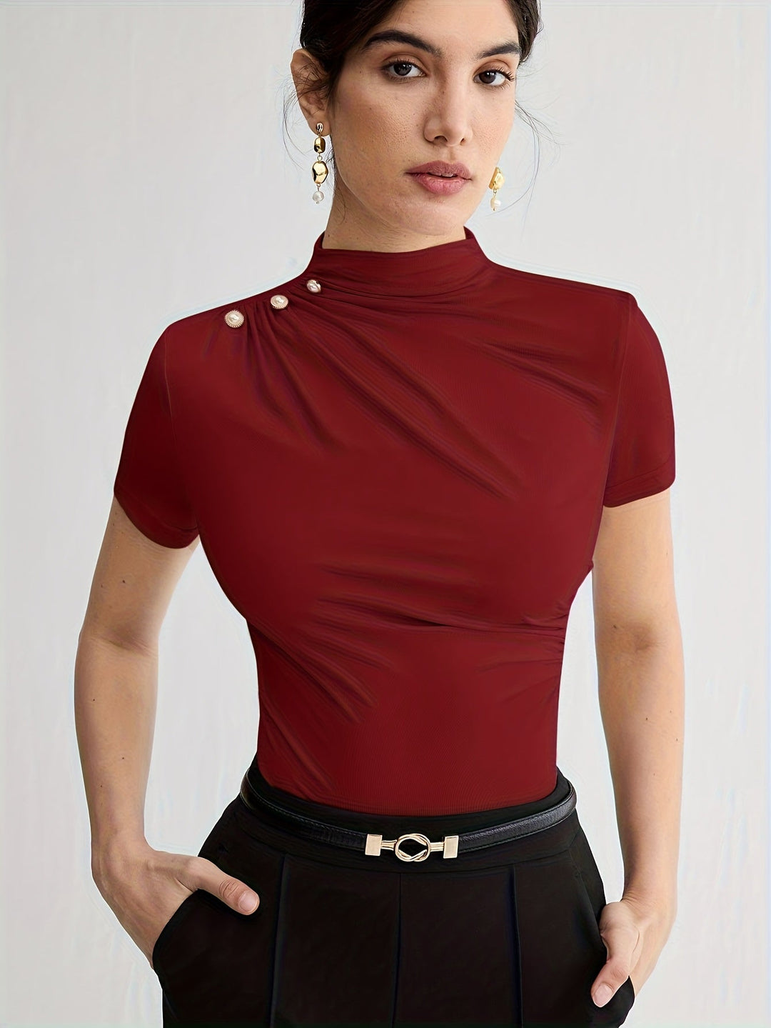 Sienna | Mock Neck Kortärmad Topp