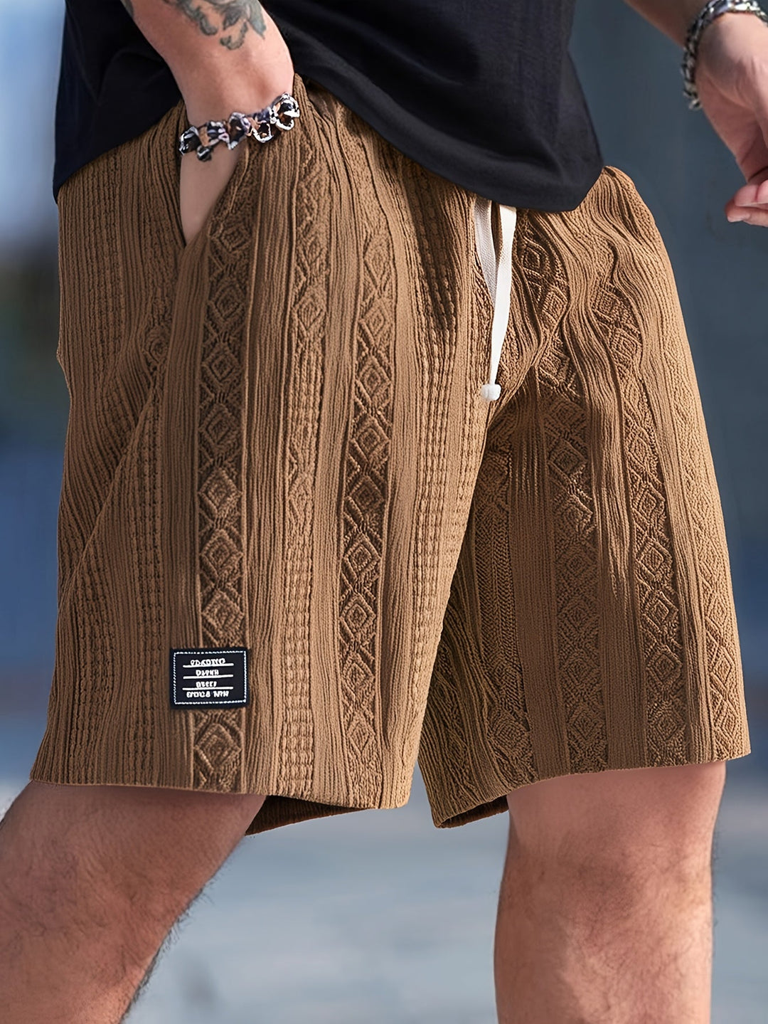 Nolan | Texturerade Drawstring Shorts