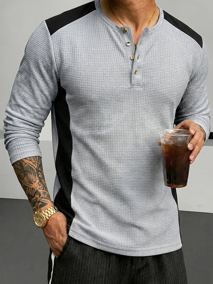 Curtis | Texturerad långärmad Henley