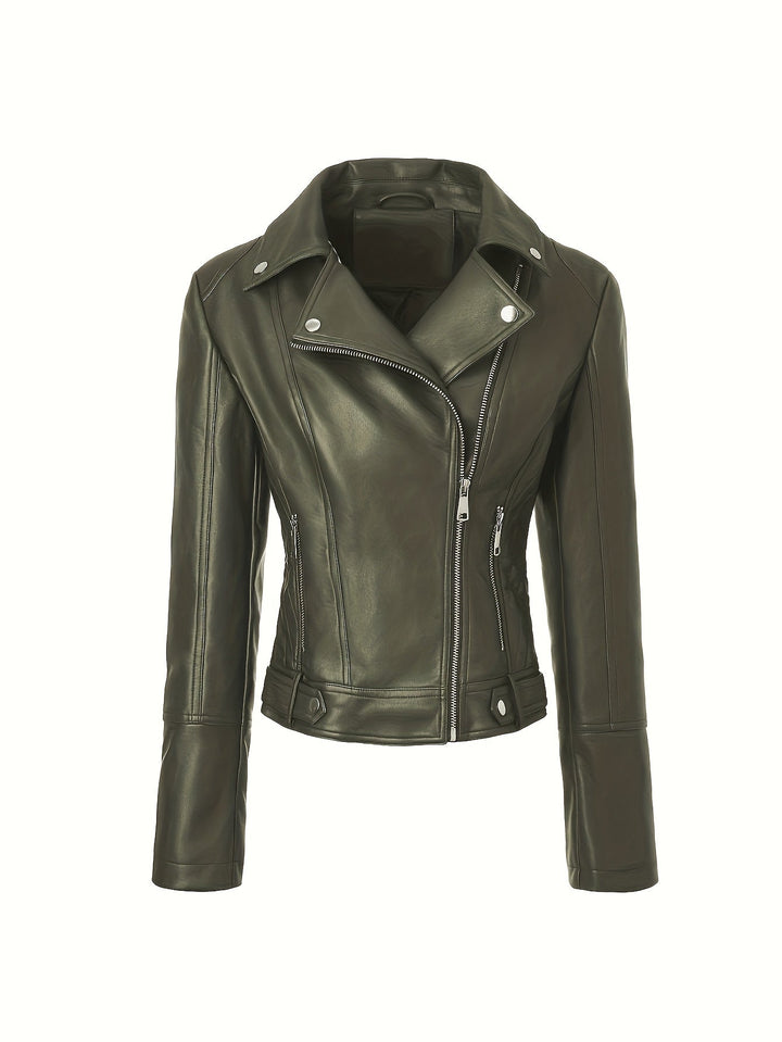 Mabel | Skulpterad Zip-Front Moto Jacka