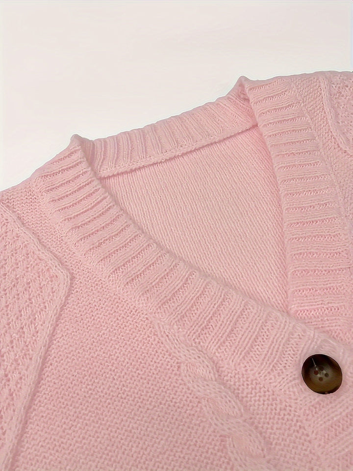 Lucinda | Mysig Kabelstickad Knappcardigan