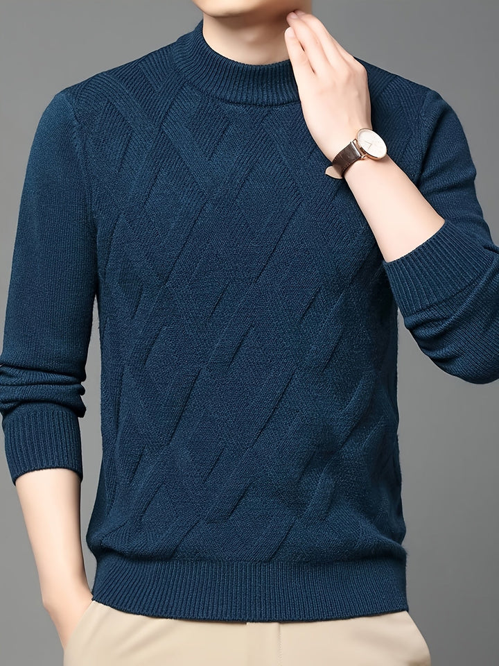 Ellis | Texturerad Mock-Neck Tröja