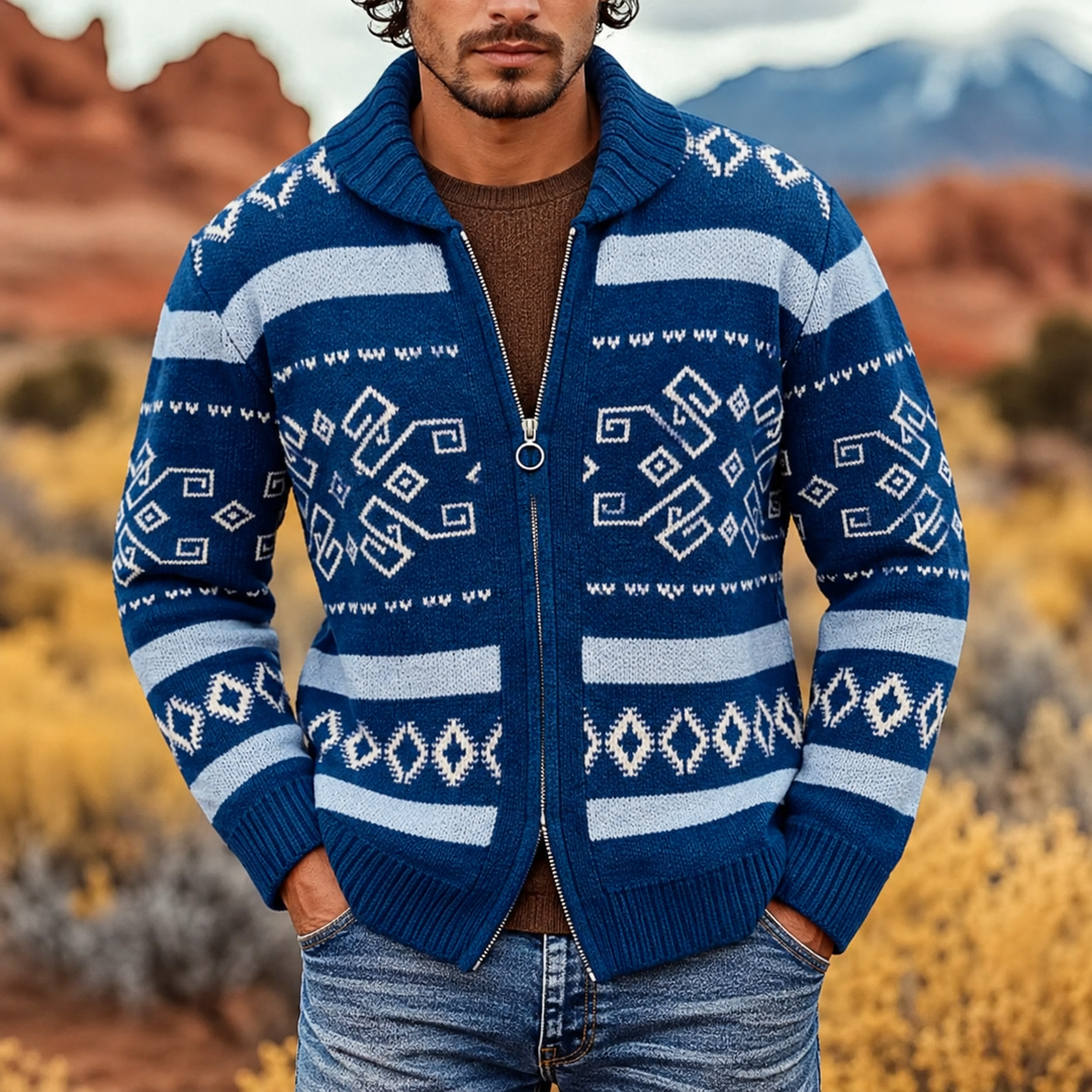 Sawyer | Mönstrad Zip Cardigan
