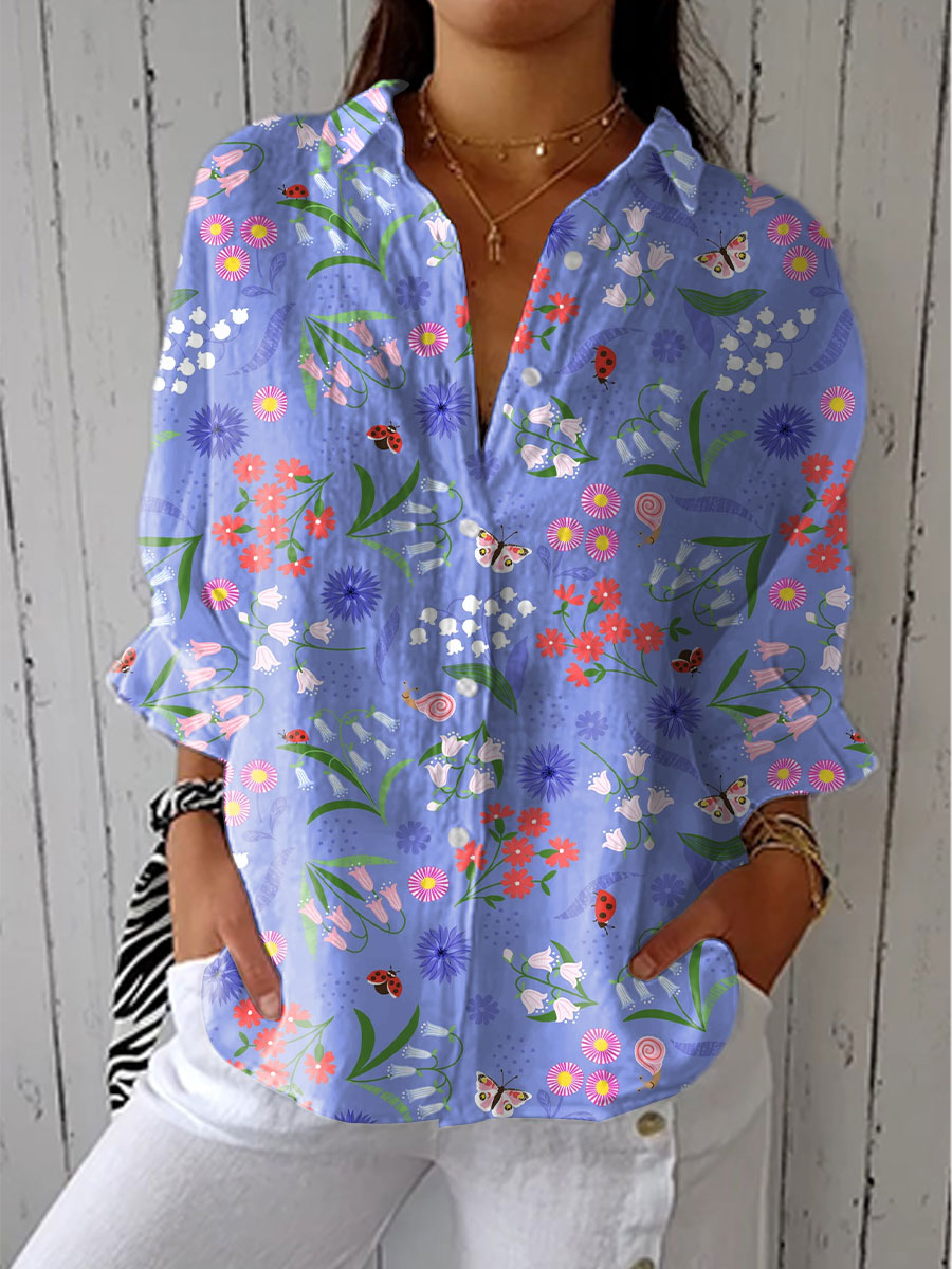 Gloria | Elegant Knapplösa Blus från äng