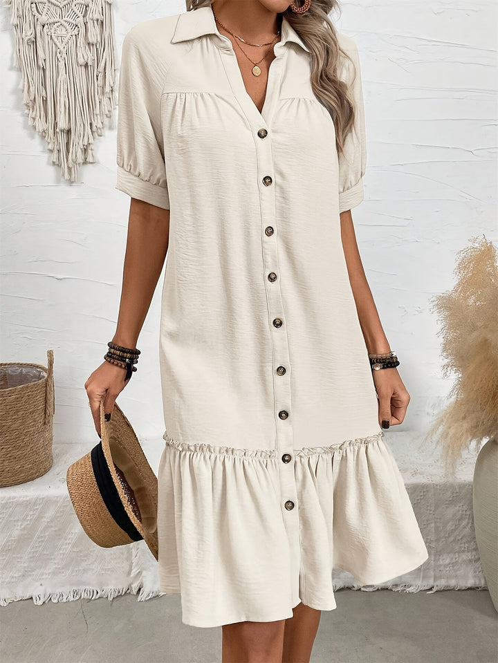 Maevelle | Knäppt Boho Midi Klänning