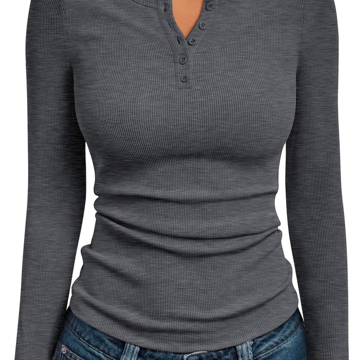 Ivy | Fitted Button Henley Top