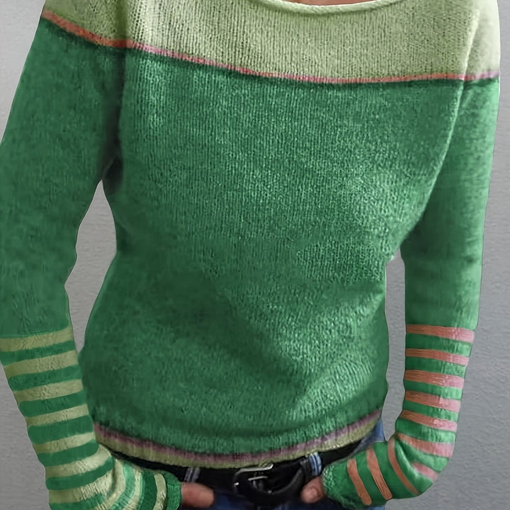 Francesca | Färgblöck Boat Neck Sweater