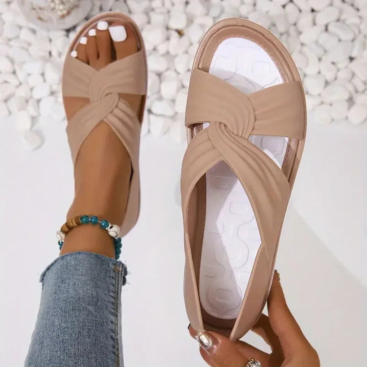 Elena | Dämpade Sandaler med Korsade Remmar