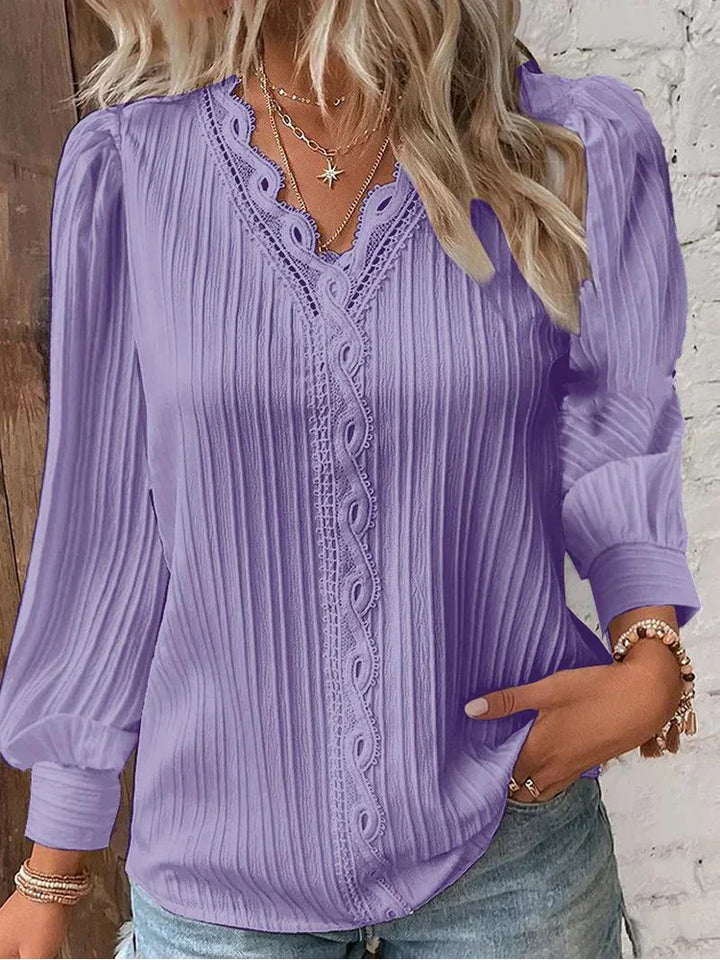 Naomi | Elegant Blus med Spetsdetaljer