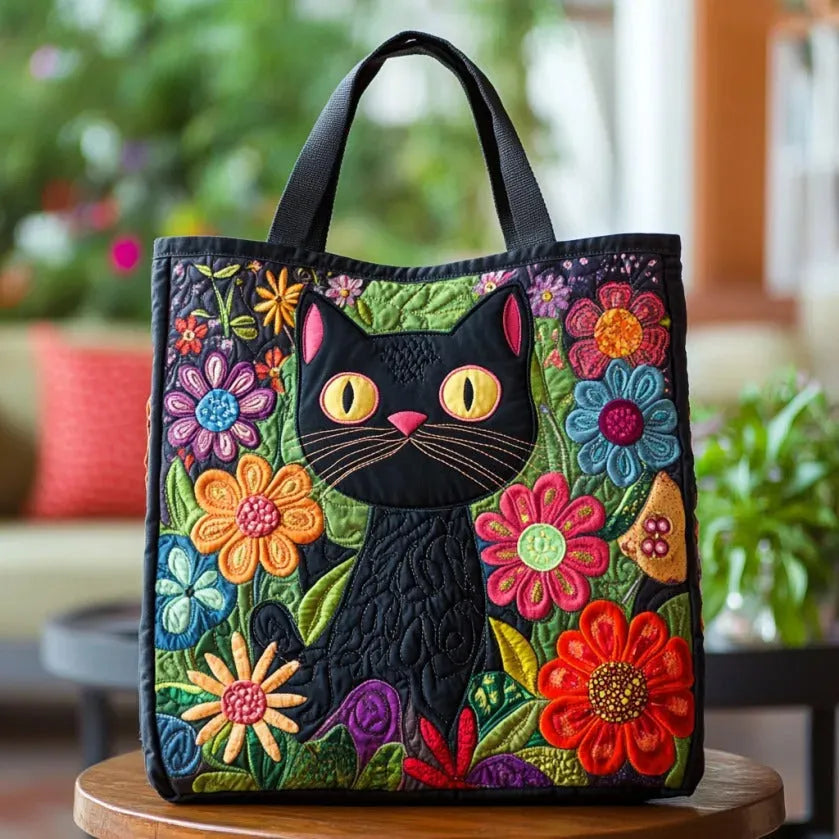Martha | Stilig Blommig Katt Konst Tote Väska