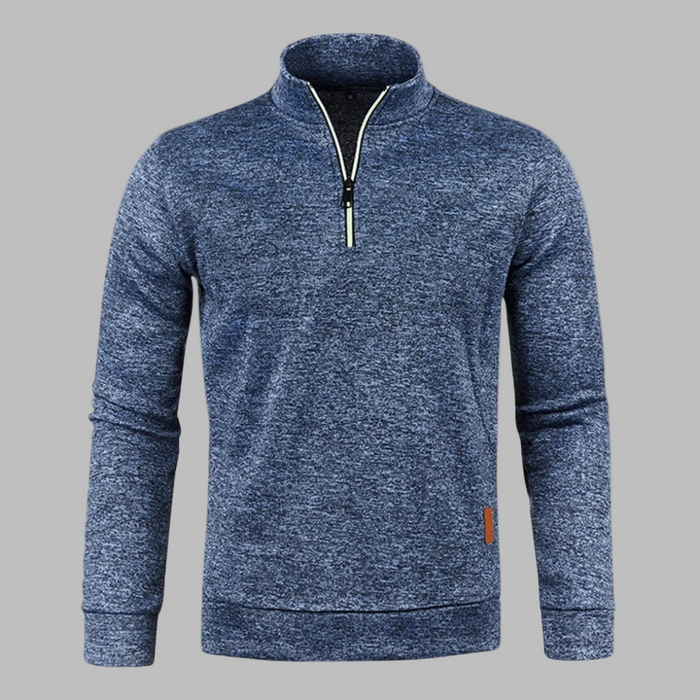 Herr Sweatshirt med Dragkedja Halvlång Stående Krage