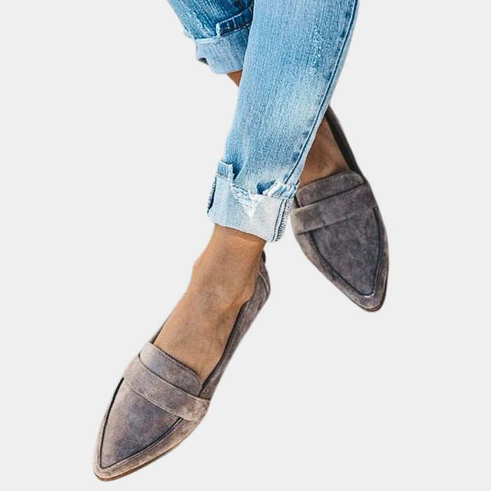 Dam Loafers med Spetsig Tå och Slip-On Design