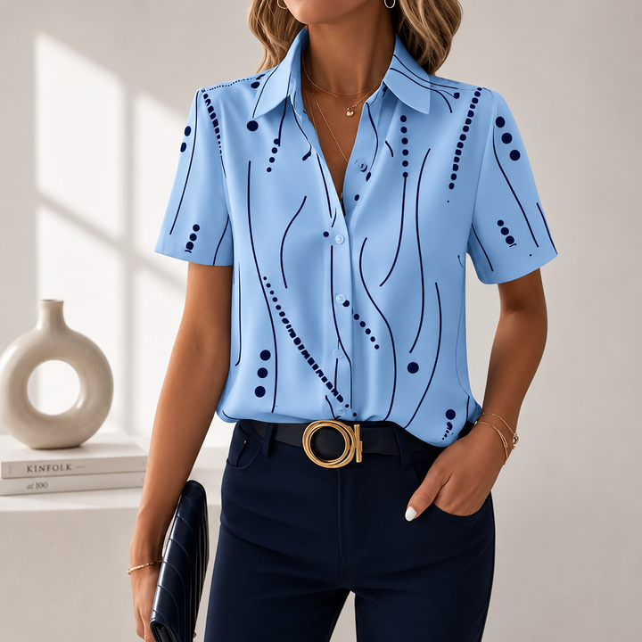 Beatrix | Abstrakt Tryck Blus