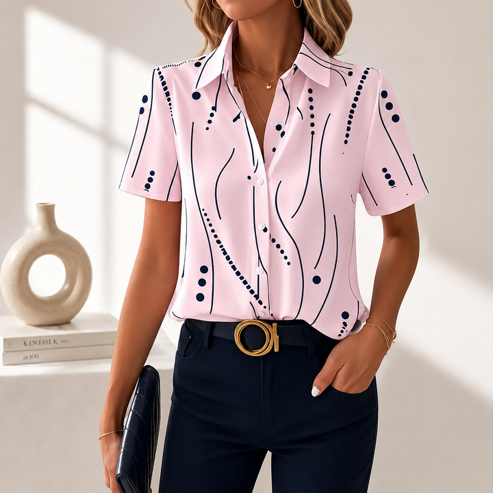Beatrix | Abstrakt Tryck Blus